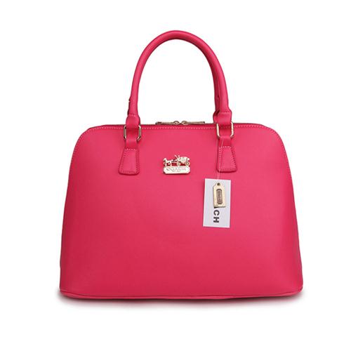 Coach City In Logo Large Fuchsia Satchels BKZ - Click Image to Close